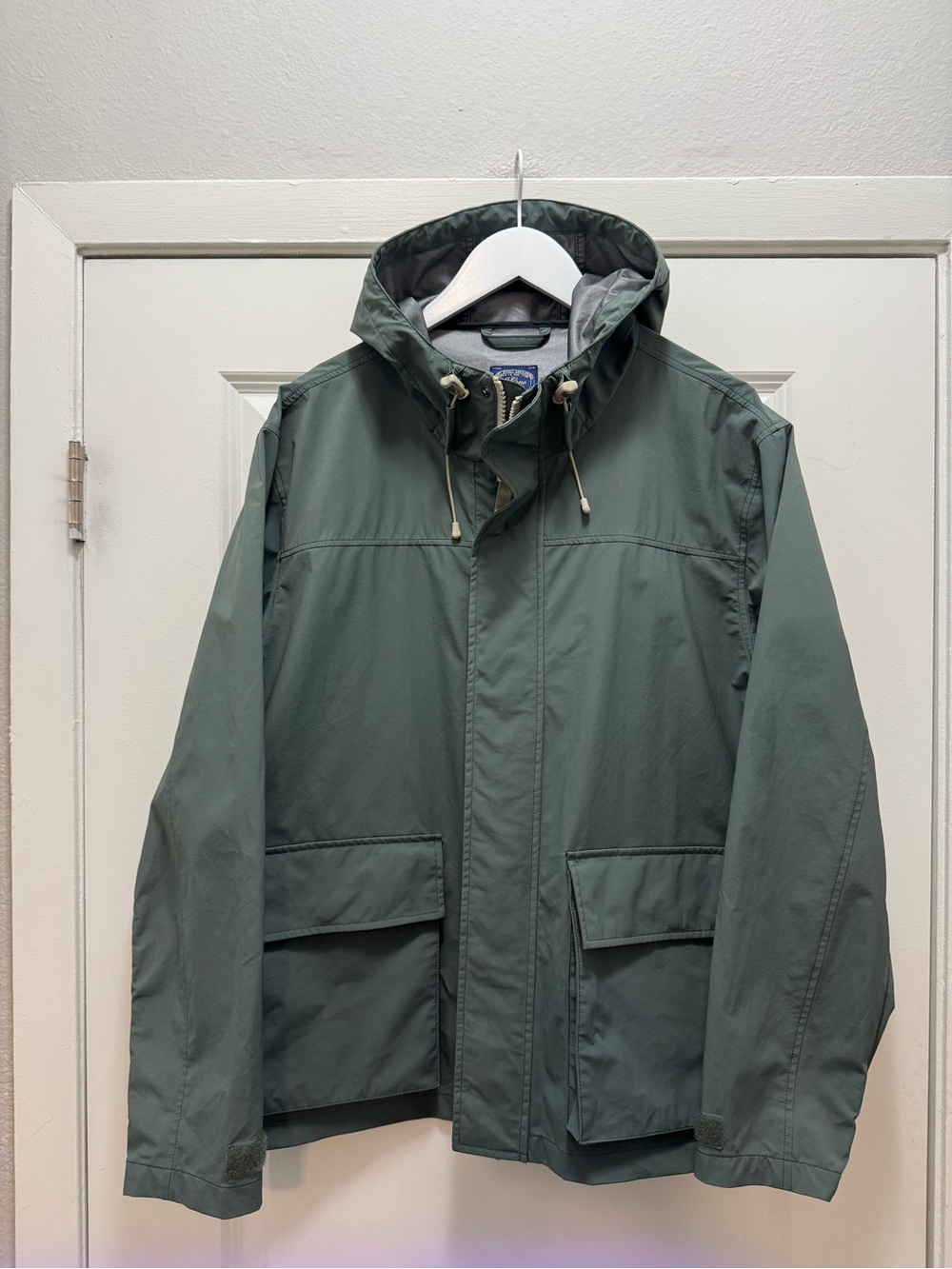 J.Crew Brunswick Forest Green Outdoor Utility Hooded Rain Jacket